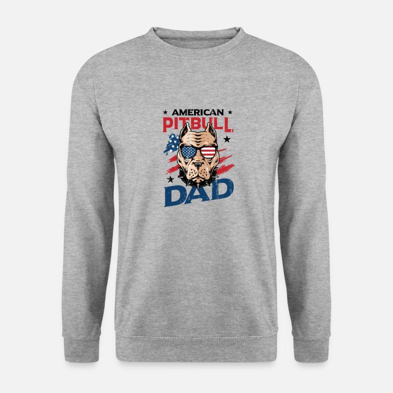 American Pitbull Dad July 4 - Unisex Sweatshirt - salt & pepper