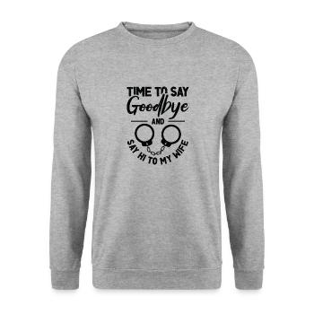Célibataire Fiancé Mariage Épouse Anniversaire de mariage - Sweat-shirt Unisexe - gris chiné - Devant - Alina (178cm) & Michal (187cm)
