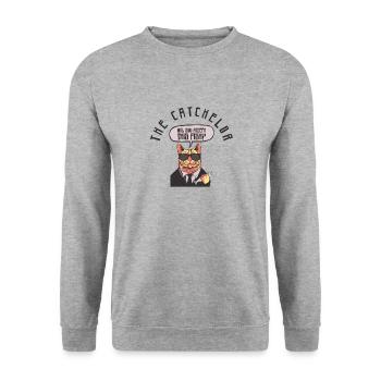 Catchelor Single Life Cat Bachelor Partying - Unisex Sweatshirt - salt & pepper - Front - Alina (178cm) & Michal (187cm)