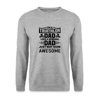 Fathers day Regular Triathlon Dad - Unisex Sweatshirt - salt & pepper - Front - Alina (178cm) & Michal (187cm)