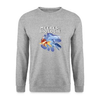 MEERESBIOLOGIE - Unisex Pullover - Weißgrau meliert - Vorne - Alina (178cm) & Michal (187cm)