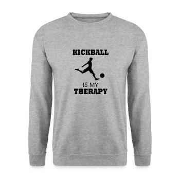 Ballsport Lustiges Sprichwort Kickball-Spieler - Unisex Pullover - Weißgrau meliert - Vorne - Alina (178cm) & Michal (187cm)