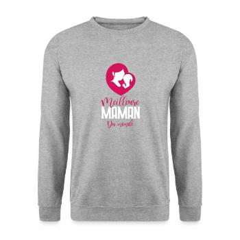 Meilleure MAMAN du monde - Sweat-shirt Unisexe - gris chiné - Devant - Alina (178cm) & Michal (187cm)