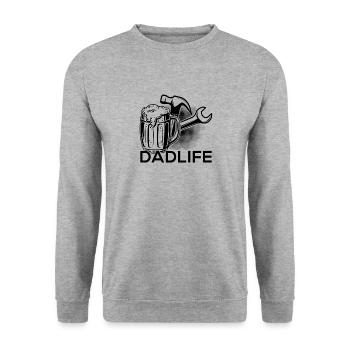 Dad Daddy Vatertag Spruch Geschenk - Unisex Pullover - Weißgrau meliert - Vorne - Alina (178cm) & Michal (187cm)