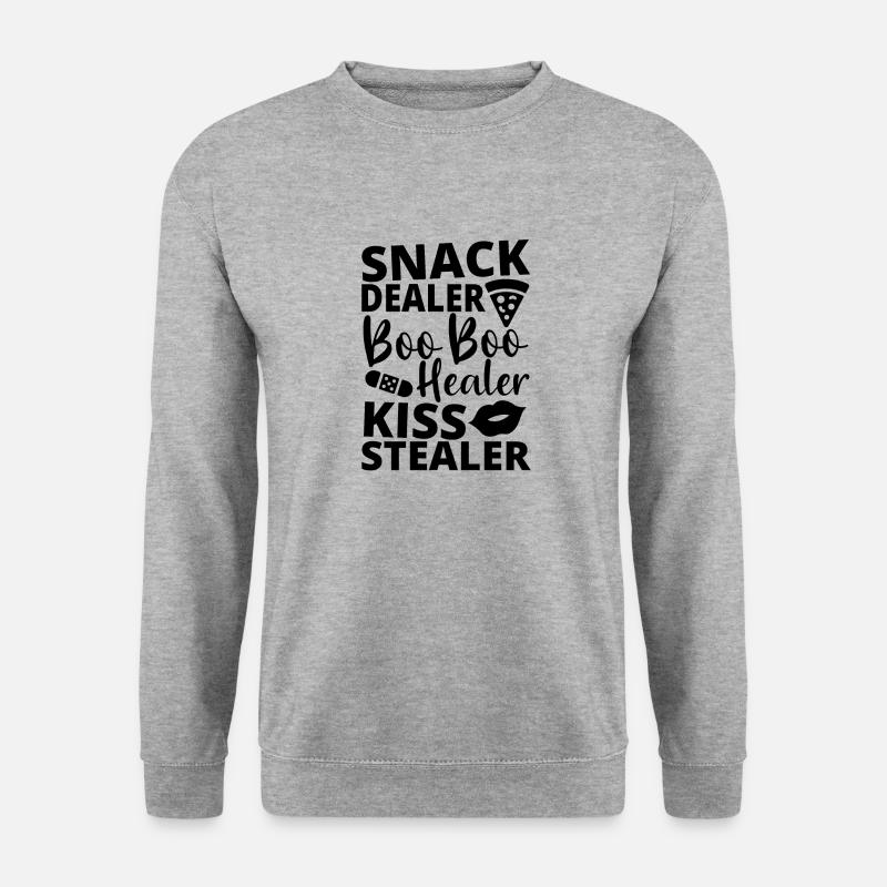 Mama Mutter Küsse Dieb - Unisex Pullover - Weißgrau meliert