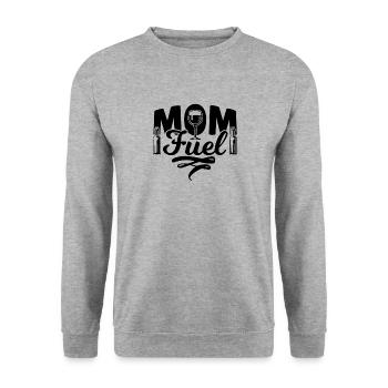 Mom Mutter Muttertag Wein Spruch Geschenk - Unisex Pullover - Weißgrau meliert - Vorne - Alina (178cm) & Michal (187cm)