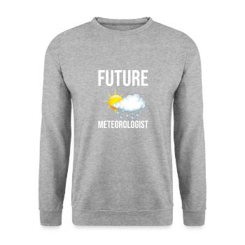 Zukünftiger Meteorologe - Unisex Pullover - Weißgrau meliert - Vorne - Alina (178cm) & Michal (187cm)