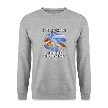 IL EST IMPORTANT QUE LES BIOLOGISTES MARINS - Sweat-shirt Unisexe - gris chiné - Devant - Alina (178cm) & Michal (187cm)
