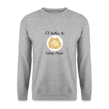 Manger des pâtes Spaghetti Lover Italian Food - Sweat-shirt Unisexe - gris chiné - Devant - Alina (178cm) & Michal (187cm)