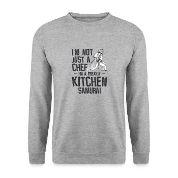 Chef Japanese Samurai Cooking Baking Meals - Unisex Sweatshirt - salt & pepper - Front - Alina (178cm) & Michal (187cm)