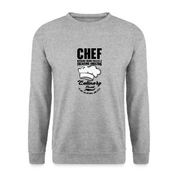 Chef Bête Art culinaire Cuisine Cuisson - Sweat-shirt Unisexe - gris chiné - Devant - Alina (178cm) & Michal (187cm)