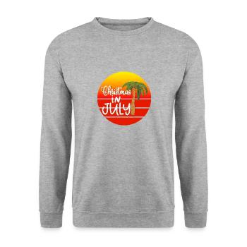 Drôle de Noël en juillet, Noël en juillet - Sweat-shirt Unisexe - gris chiné - Devant - Alina (178cm) & Michal (187cm)