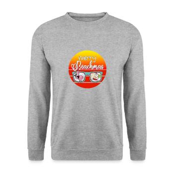 Merry Beachmas, Christmas in July, Xmas in Julyy - Unisex Sweatshirt - salt & pepper - Front - Alina (178cm) & Michal (187cm)