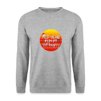 Rapport de mi-année toujours coquin, drôle noël dans - Sweat-shirt Unisexe - gris chiné - Devant - Alina (178cm) & Michal (187cm)