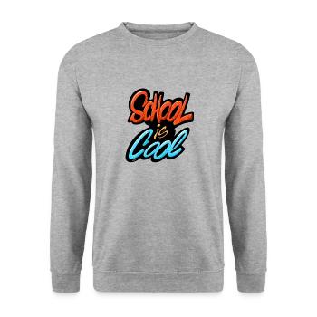School is cool - Unisex Sweatshirt - salt & pepper - Front - Alina (178cm) & Michal (187cm)