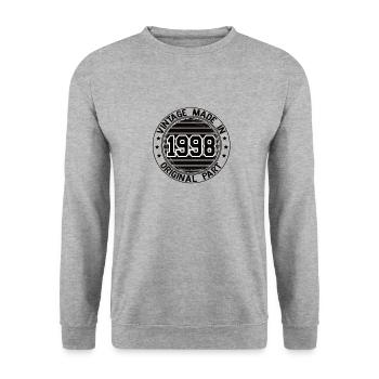 Vintage Made In 1998 Original Part Birthday 1998 - Unisex Sweatshirt - salt & pepper - Front - Alina (178cm) & Michal (187cm)