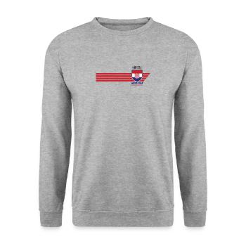 Croatie Hrvatska Patriotism Football Fan Jersey - Sweat-shirt Unisexe - gris chiné - Devant - Alina (178cm) & Michal (187cm)