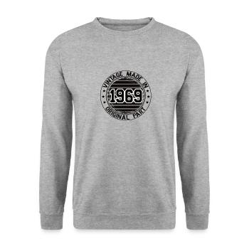Vintage Made In 1969 Original Part Birthday 1969 - Unisex Sweatshirt - salt & pepper - Front - Alina (178cm) & Michal (187cm)