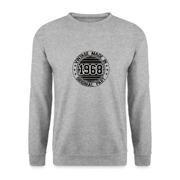 Vintage Made In 1968 Original Part Birthday 1968 - Unisex Sweatshirt - salt & pepper - Front - Alina (178cm) & Michal (187cm)