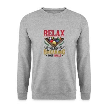 Billards Pool Players - Unisex Pullover - Weißgrau meliert - Vorne - Alina (178cm) & Michal (187cm)