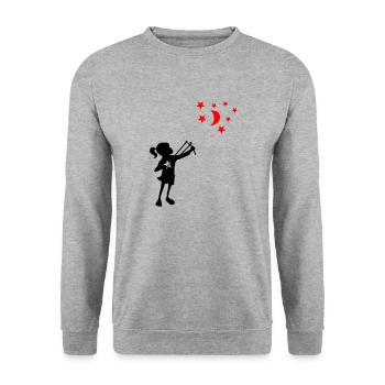 Banksy Zwille - Unisex Pullover - Weißgrau meliert - Vorne - Alina (178cm) & Michal (187cm)