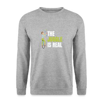 The Juggle Ist Real Für Alle Zirkus-enthusiasten - Unisex Pullover - Weißgrau meliert - Vorne - Alina (178cm) & Michal (187cm)