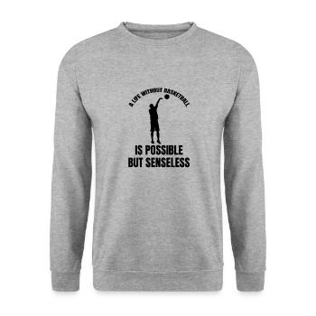 Basketball Club Basketball Basketball Lovers - Unisex Sweatshirt - salt & pepper - Front - Alina (178cm) & Michal (187cm)