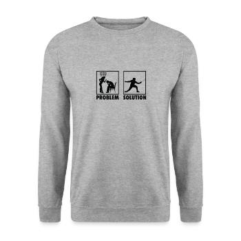 Fencing Fencer Statement Problem Solution. - Unisex Pullover - Weißgrau meliert - Vorne - Alina (178cm) & Michal (187cm)