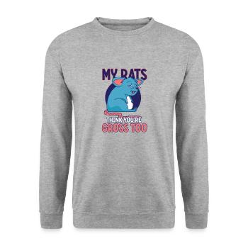 Rat Rongeur Animal de compagnie Propriétaires de rats Rat domestique Rat domestique - Sweat-shirt Unisexe - gris chiné - Devant - Alina (178cm) & Michal (187cm)