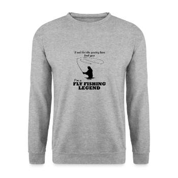 Fly Fishing Ironic Quote Fisherwoman Trout - Unisex Sweatshirt - salt & pepper - Front - Alina (178cm) & Michal (187cm)