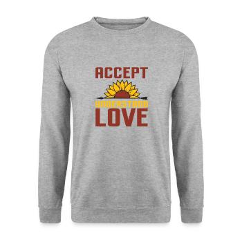 Accept and Understand Love - Unisex Sweatshirt - salt & pepper - Front - Alina (178cm) & Michal (187cm)