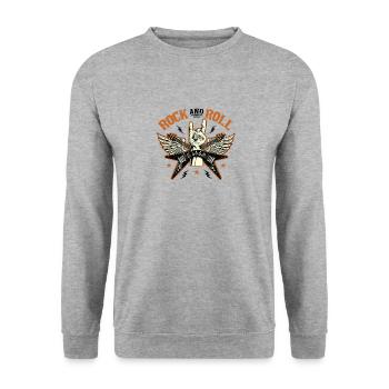 Rock’n’Roll - Sweat-shirt Unisexe - gris chiné - Devant - Alina (178cm) & Michal (187cm)