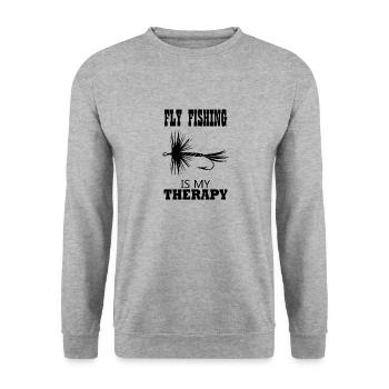 Pêche à la mouche en tant que truite thérapeutique - Sweat-shirt Unisexe - gris chiné - Devant - Alina (178cm) & Michal (187cm)