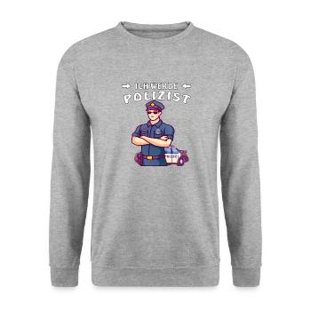 I BECOME A POLICEMAN - Unisex Sweatshirt - salt & pepper - Front - Alina (178cm) & Michal (187cm)