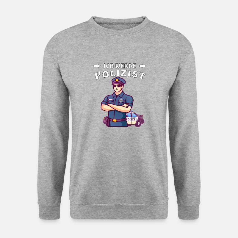 JE DEVIENS POLICIER - Sweat-shirt Unisexe - gris chiné