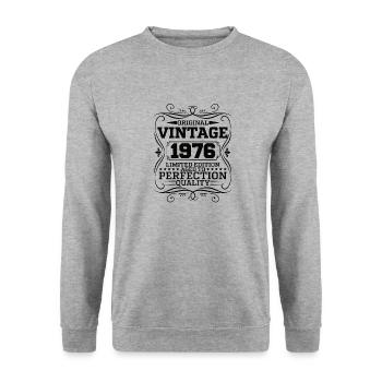 Vintage 1976 Original Limited Edition - Unisex Sweatshirt - salt & pepper - Front - Alina (178cm) & Michal (187cm)