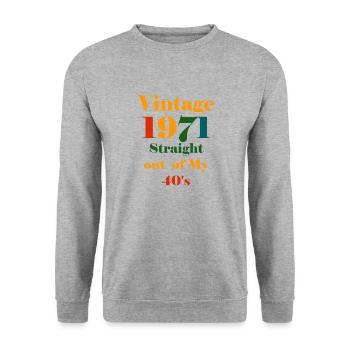 vintage 1971 Birthday, Happy birthday - Unisex Sweatshirt - salt & pepper - Front - Alina (178cm) & Michal (187cm)