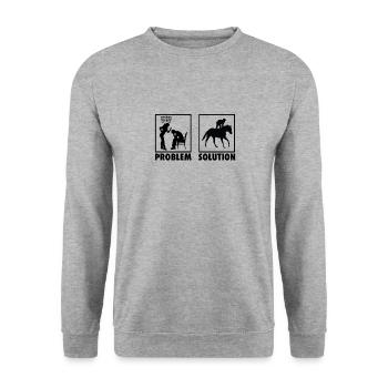 Horse Racing Horse Racers Statement Problem - Unisex Pullover - Weißgrau meliert - Vorne - Alina (178cm) & Michal (187cm)
