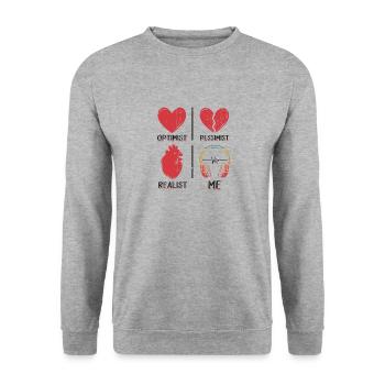 Music Lover DJ Headphones - Unisex Sweatshirt - salt & pepper - Front - Alina (178cm) & Michal (187cm)