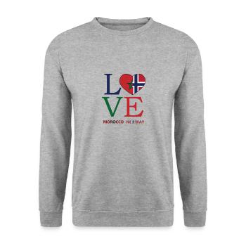 Perfect Flag love Morocco Norway Design - Unisex Sweatshirt - salt & pepper - Front - Alina (178cm) & Michal (187cm)