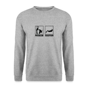 Snorkeling Snorkeler Statement Problem Solution. - Unisex Pullover - Weißgrau meliert - Vorne - Alina (178cm) & Michal (187cm)