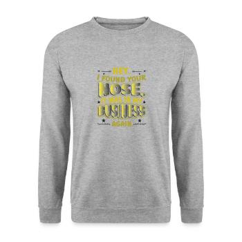 I Found Your Nose It Was In My Business Sarkastic - Unisex Sweatshirt - salt & pepper - Front - Alina (178cm) & Michal (187cm)