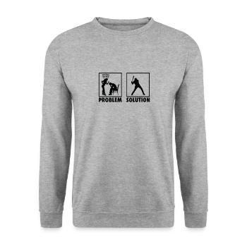 Baseball Baseball Players Statement Problem - Unisex Pullover - Weißgrau meliert - Vorne - Alina (178cm) & Michal (187cm)