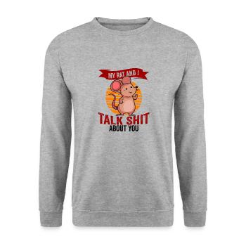 Rat Rodent Rat Lovers Mouse Pet - Unisex Pullover - Weißgrau meliert - Vorne - Alina (178cm) & Michal (187cm)