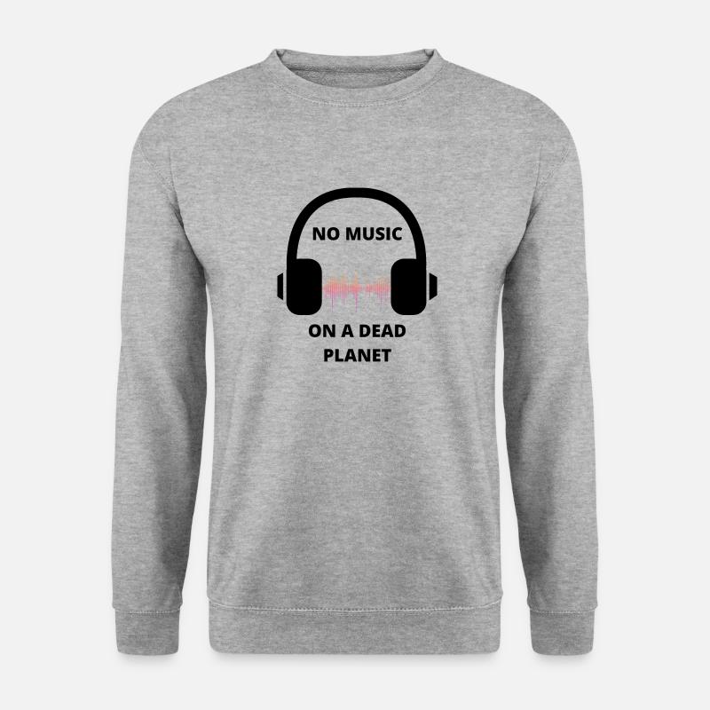 NO MUSIC ON A DEAD PLANET - Unisex Pullover - Weißgrau meliert