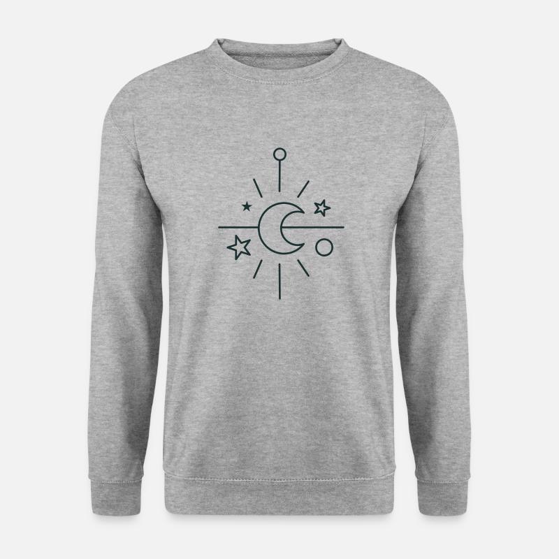 BOHO Zentrale Mondsichel - Unisex Pullover - Weißgrau meliert