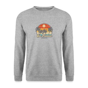 San Francisco California vintage retro - Unisex Sweatshirt - salt & pepper - Front - Alina (178cm) & Michal (187cm)