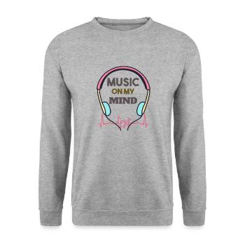 Music on my mind - Sweat-shirt Unisexe - gris chiné - Devant - Alina (178cm) & Michal (187cm)