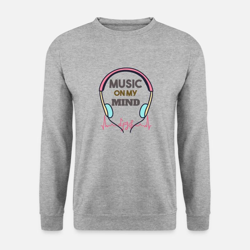 Musik im Kopf - Unisex Pullover - Weißgrau meliert