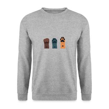 Rock Paper Ciseaux Chien Drôle Pet Mains Jeu Cool - Sweat-shirt Unisexe - gris chiné - Devant - Alina (178cm) & Michal (187cm)